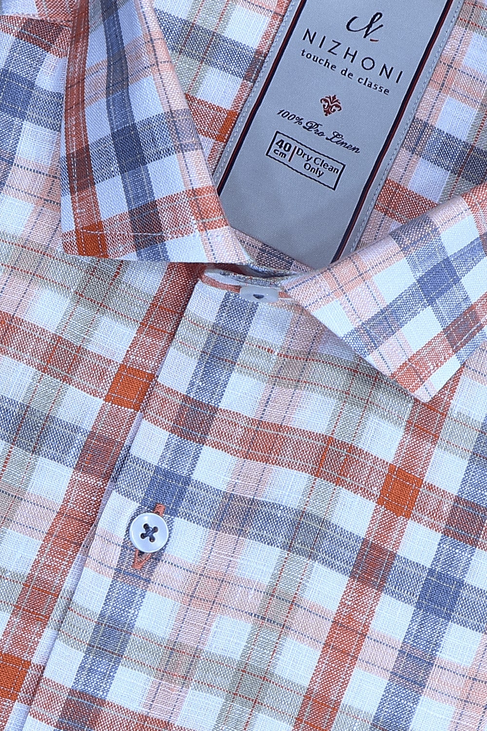 White Multi Color Checks Pro Linen Slim Fit Shirt